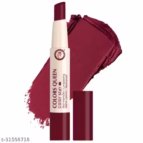 Colors Queen Color Stay Long Lasting Matte Lipstick for Women (Rich Maroon, 2.1 g
