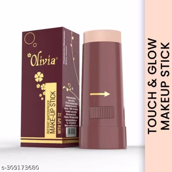 Olivia Instant Waterproof Makeup Stick | Foundation with SPF 12 -Touch & Glow, 15g Shade No.5