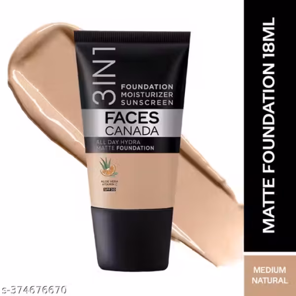 FACES CANADA All Day Hydra Matte Foundation | 3-in-1 Foundatio