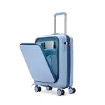Cabin Hard Case Trolley Bag with Laptop Compartment, Blue TSA-approved Lock, 8-Wheels, Durable Polypropylene Case, Sturdy Zipper, Compact Travel Luggage, 3-Year Global Warranty