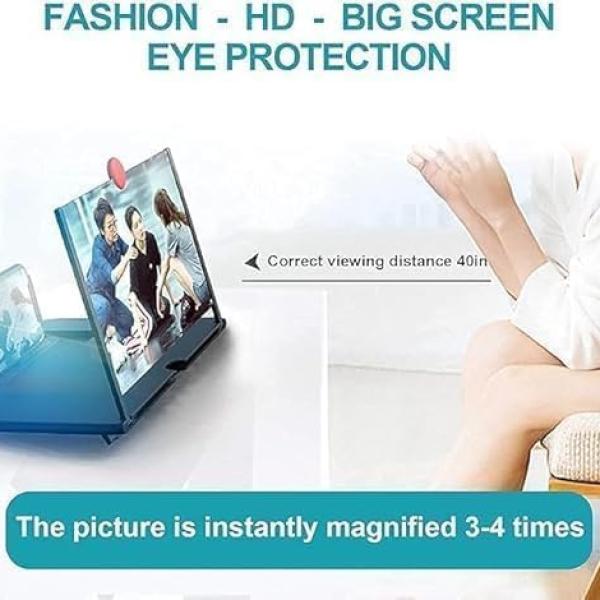 3D HD Screen Magnifier & Phone Holder – Screen Expander and Amplifier for All Smartphones with Eye Protection
