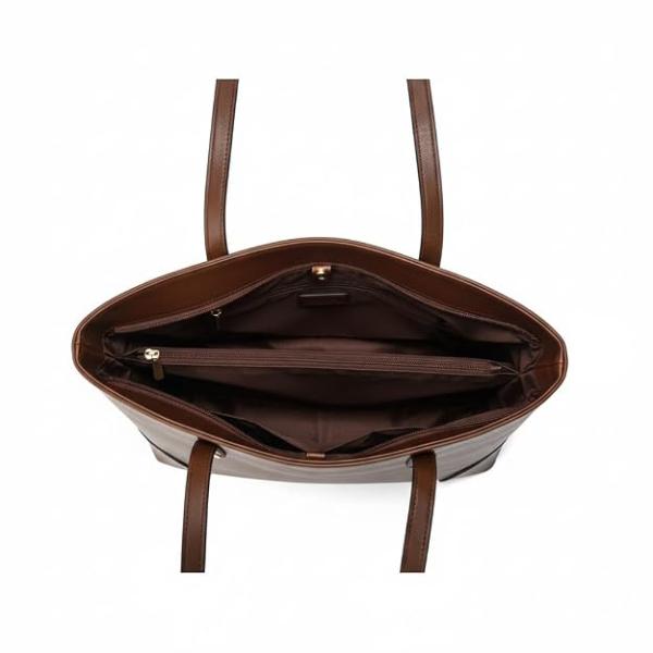 Best selling Diva Dale Women's Leather Tote Bag, Brown, Shoulder Handbag with Interior Pockets