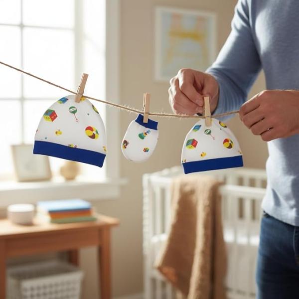 New Born Baby Cotton Gloves, Cap & Mittens Combo Set (0-3 Months) | Booty Set | Kids Gloves & Socks | Best Baby Gift | For Boys & Girls