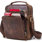 Best  Unisex Genuine Leather Messenger/Crossbody/Sling Bag (Hunter Brown) Compatible with I PAD & Mini Laptop or Tablet upto 9 Inches