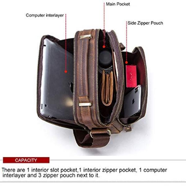 Best  Unisex Genuine Leather Messenger/Crossbody/Sling Bag (Hunter Brown) Compatible with I PAD & Mini Laptop or Tablet upto 9 Inches