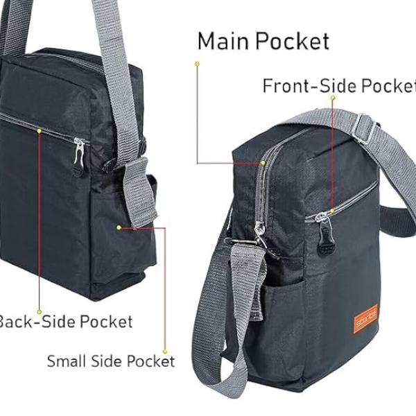 best selling Storite 10 Inch Stylish Padded Mini Sling Crossbody Bag for Men and Women, Small Passport Travel Sling Bag With Water Bottle Pocket