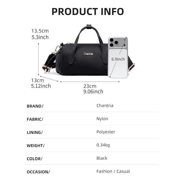 Best Chantria by Arcitc Hunter Sling Bag for Women Stylish, Small Chic Ladies Side Bag Nylon Water-repellent Handbag with Detachable Strap, Lightweight Travel Crossbody Bag for Women