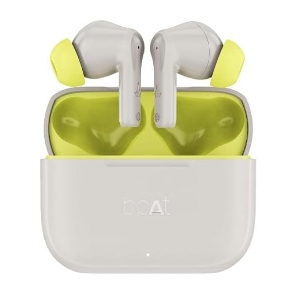 boAt Airdopes 141, Up to 50 Hours Playtime, Quad Mics ENx™ Tech, Dual EQ Modes, 13mm Drivers, Beast™ Mode, ASAP™ Charge, IWP™ Technology, BT v5.3, IPX4 Resistant TWS Earbuds