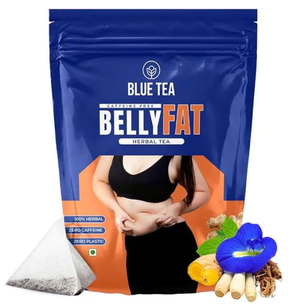 BLUE TEA - Belly Tea - 30 Tea Bags - Plant Based | Caffeine Free - Herbal Tea - Sugar Free