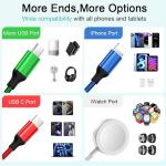 4 In 2 iWatch Charger Cable, USB C Multi Charging Cord