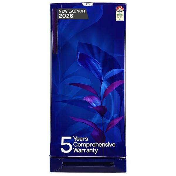 Godrej 185L 5 Star Direct Cool Single Door Refrigerator Advanced Inverter Technology, 24 Days Farm Freshness, 22L Jumbo Vegetable Tray, Base Drawer & 5 Years Warranty