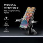 M4 Car Phone Holder Stand with 360 Degree Rotation, Strong Grip, Suction Cup Mount, Single Hand Use, Shockproof Build, Mobile Stand for Car