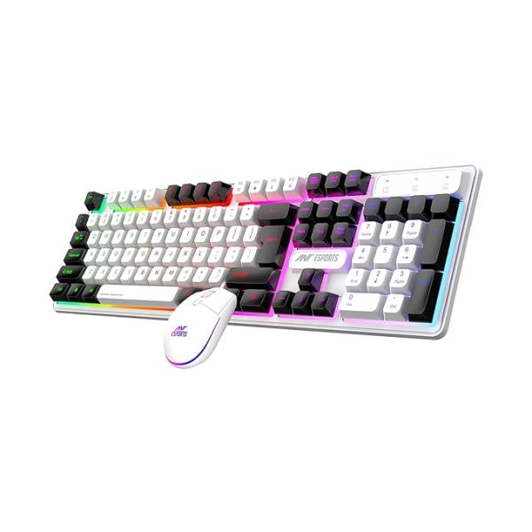 LED Wired Gaming Keyboard and Mouse Combo, 104 Keys Rainbow Backlit Membrane Keyboard,Upto 3600 DPI RGB Gaming Mouse,7 Colour RGB Mouse for PC Laptop Xbox