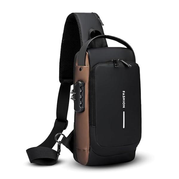 FLYNGO Sling Bag for Men best selling Stylish Crossbody Backpack for Men & Women, Anti-Theft Chest Bag with USB Charging Port, Messenger Bags, Casual Shoulder Bag
