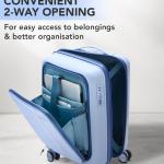 Cabin Hard Case Trolley Bag with Laptop Compartment, Blue TSA-approved Lock, 8-Wheels, Durable Polypropylene Case, Sturdy Zipper, Compact Travel Luggage, 3-Year Global Warranty