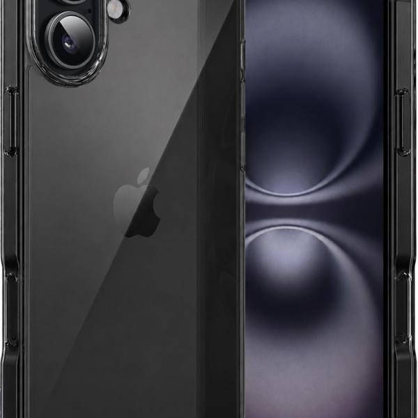 Anti Scratch Semi Translucent Cover for iPhone 16 Case, Premium PC + TPU Phone Cases Drop Proof, Slim Anti Yellowing Never Yellowing Shockproof
