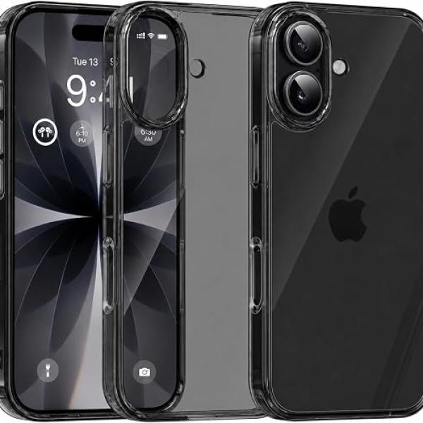 Anti Scratch Semi Translucent Cover for iPhone 16 Case, Premium PC + TPU Phone Cases Drop Proof, Slim Anti Yellowing Never Yellowing Shockproof