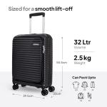 American Tourister |Small Size Cabin Trolley Bag |360° 8 Wheel Spinner Travel Luggage with Laptop Compartment|Hard Case Polypropylene Suitcase|Recessed TSA Lock with USB Port