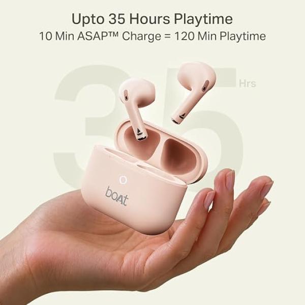 boAt 2026 Launch Airdopes Joy v2, 35H Battery, Pocketable Design, ASAP™ Charge, 13mm Drivers, Easy Touch Controls, ENx™ Tech, IWP™ & App Support TWS Bluetooth Earbuds with mic