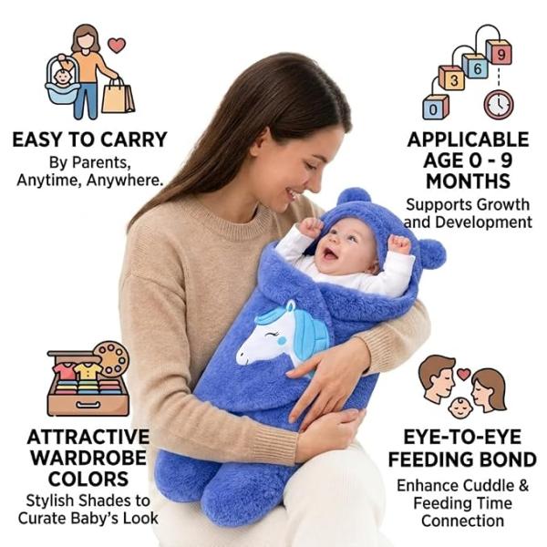 BRANDONN Baby Blanket Newborn Gift Pack of Swaddle Wrapper, 0-9 Months, Length 68 cm x Width 68 cm