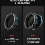 Rugged Armor for Samsung Galaxy Watch 8/9 (40mm) Case - Matte Black