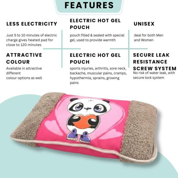 best Antil's Soft Velvet Electric Rechargeable hot Water Heating Bag/Hot Bottle Pouch Pad with Auto Cut for Pain Relief and Body Warming