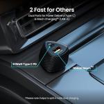 Portronics 51W Car Power 16 Fast Car Charger with Dual Output, 51 Watts Total (18W USB + 33W Type C PD), Fast Charging, Adapter for iPhone & Android Smartphones and Tablets