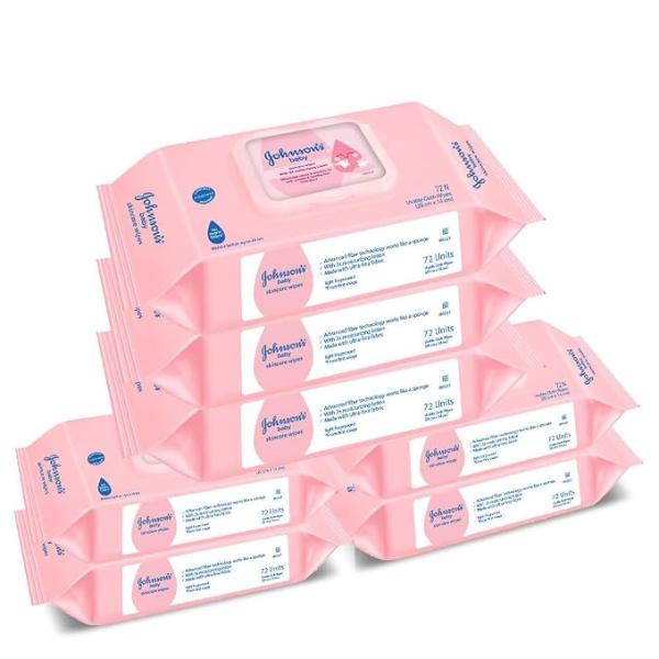 Johnson's Baby Wet Wipes | 504 Wipes | Alcohol & Soap Free | Prevents Rashes & Redness | with 3X Moisturising Lotion | As Mild as Pure Water | Enriched with Glycerin