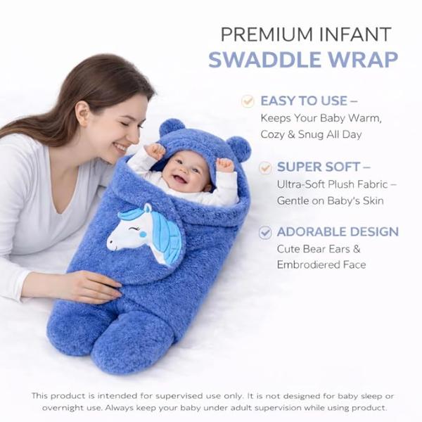 BRANDONN Baby Blanket Newborn Gift Pack of Swaddle Wrapper, 0-9 Months, Length 68 cm x Width 68 cm