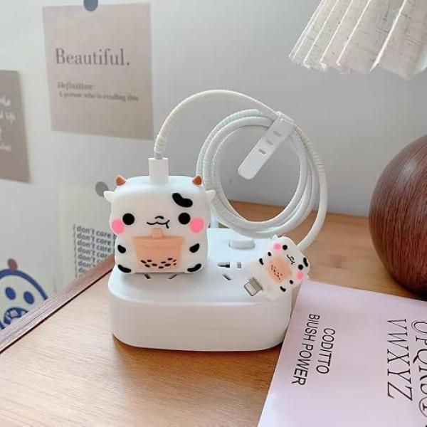 EDNITA Cable Protector with 3D Cute Pattern for iPhone Charger only 18W & 20W-Data Line Wire Saver Charging Cable Charger Protective Cable Full Protection Set of - 1 (Sinchan)