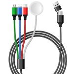 4 In 2 iWatch Charger Cable, USB C Multi Charging Cord