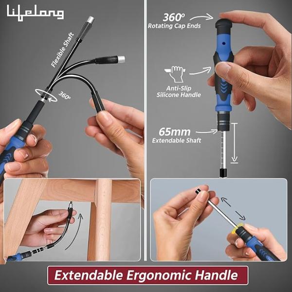 BEST QUALITY PRODUCT  62 in 1 Magnetic Precision Screwdriver Set, Tool Kit  | Multipurpose  | Extendable & Flexible Shaft for Hard-to-Reach Places | Laptops, Phones