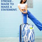 Skybags  Printed Cabin Size Hard Case Trolley Bag, Blue-White Lightweight, Stylish, 8-Wheels,  Case, Combination Lock, Compact Travel Luggage, 5-Year Global Warranty