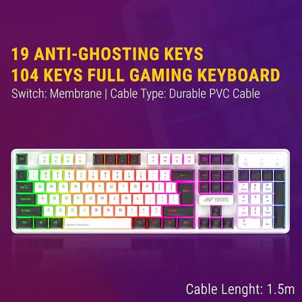 LED Wired Gaming Keyboard and Mouse Combo, 104 Keys Rainbow Backlit Membrane Keyboard,Upto 3600 DPI RGB Gaming Mouse,7 Colour RGB Mouse for PC Laptop Xbox