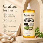Moringa Oil for Face, Hair and Body, Multipurpose Carrier Oil for Skincare, Scalp Massage, Dry Skin Care and Natural Glow Routine - 200ml