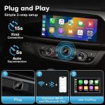 2-in-1 Wireless CarPlay and Android Auto Adapter, Plug and Play Dongle, Fast Auto-Connect, for iPhone and Android, USB/USB-C Port,