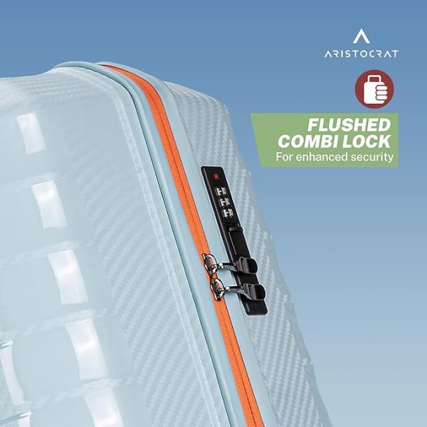 TROLLY BAG WITH Surf Spray Durable Polypropylene Case, Spacious, Combination Lock, Sturdy Zipper, Lightweight Travel Luggage, 3-Year Global Warranty