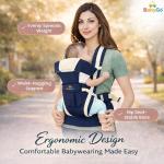 Kids 4-in-1 Adjustable Baby Carrier Cum Kangaroo Bag | Multiple Carry Positions: Front, Back, Hip - Comfortable & Adjustable with Safety Belt and Buckle Straps
