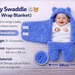 BRANDONN Baby Blanket Newborn Gift Pack of Swaddle Wrapper, 0-9 Months, Length 68 cm x Width 68 cm