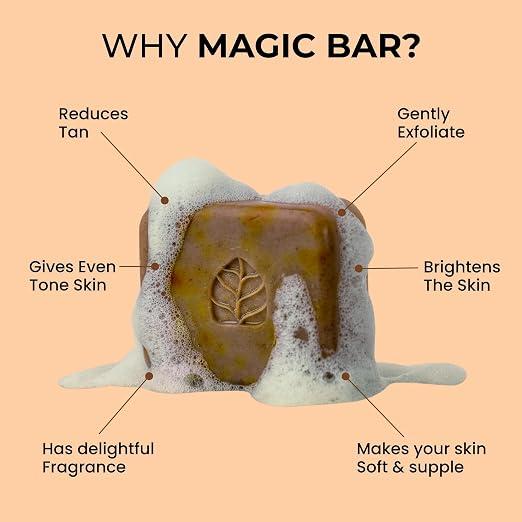 Ghar Soaps Sandalwood & Saffron Magic Bar For Bath | Paraben Free | Chandan & Kesar Bath Soap | Handmade Soaps For Glowing | Skin Brightening Soap For Men & Women