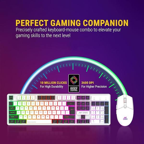 LED Wired Gaming Keyboard and Mouse Combo, 104 Keys Rainbow Backlit Membrane Keyboard,Upto 3600 DPI RGB Gaming Mouse,7 Colour RGB Mouse for PC Laptop Xbox