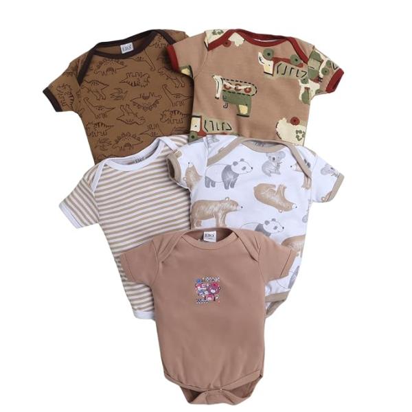 Newborn Baby Cotton Romper Sleepsuit | Half Sleeve Jumpsuit Bodysuit for Boys & Girls | Soft Breathable Baby Clothes Combo Pack