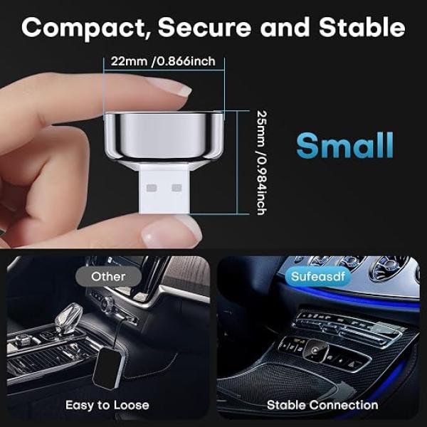 2-in-1 Wireless CarPlay and Android Auto Adapter, Plug and Play Dongle, Fast Auto-Connect, for iPhone and Android, USB/USB-C Port,