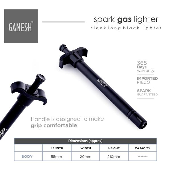 Gas Lighter for Kitchen Use Restaurants Metal Gas Stove Lighter Regular Size Easy Grip Long Lasting, Rust Proof