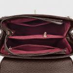 Diva Dale Brown Faux Leather Crossbody Handbag with Top Handle for Women Gold-Tone M Clasp, Detachable Shoulder Strap, Side Zip Pockets, Flap Closure, Textured Finish