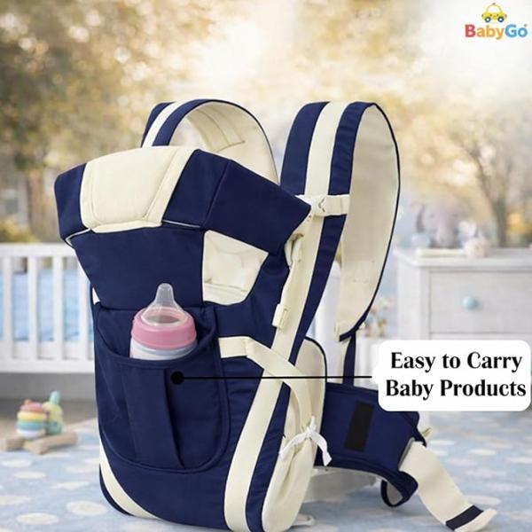Kids 4-in-1 Adjustable Baby Carrier Cum Kangaroo Bag | Multiple Carry Positions: Front, Back, Hip - Comfortable & Adjustable with Safety Belt and Buckle Straps