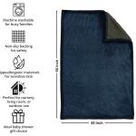 Cloth Fusion All Season Soft Baby Blanket for Kids, 0-5 Years, 45x60 inch Navy & Grey, Dual Layer Plush Fleece Sherpa & Flannel, Lightweight Warm Newborn Blanket for Crib, Stroller,