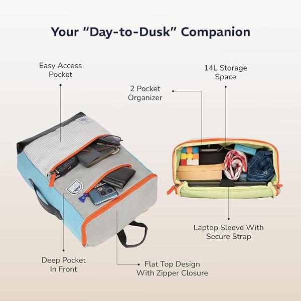 Best Provogue Cavo Pro 14 litres everyday backpack, 15.6 inch laptop compartment, for men and women, stylish contemporary daily use college, office and outdoor bag | With organiser