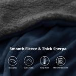 Cloth Fusion All Season Soft Baby Blanket for Kids, 0-5 Years, 45x60 inch Navy & Grey, Dual Layer Plush Fleece Sherpa & Flannel, Lightweight Warm Newborn Blanket for Crib, Stroller,