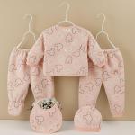 New Born Baby Winter Wear  Keep Warm Cartoon Printed Baby Clothes 5Pcs Sets Cotton Boys Girls Unisex Baby Fleece